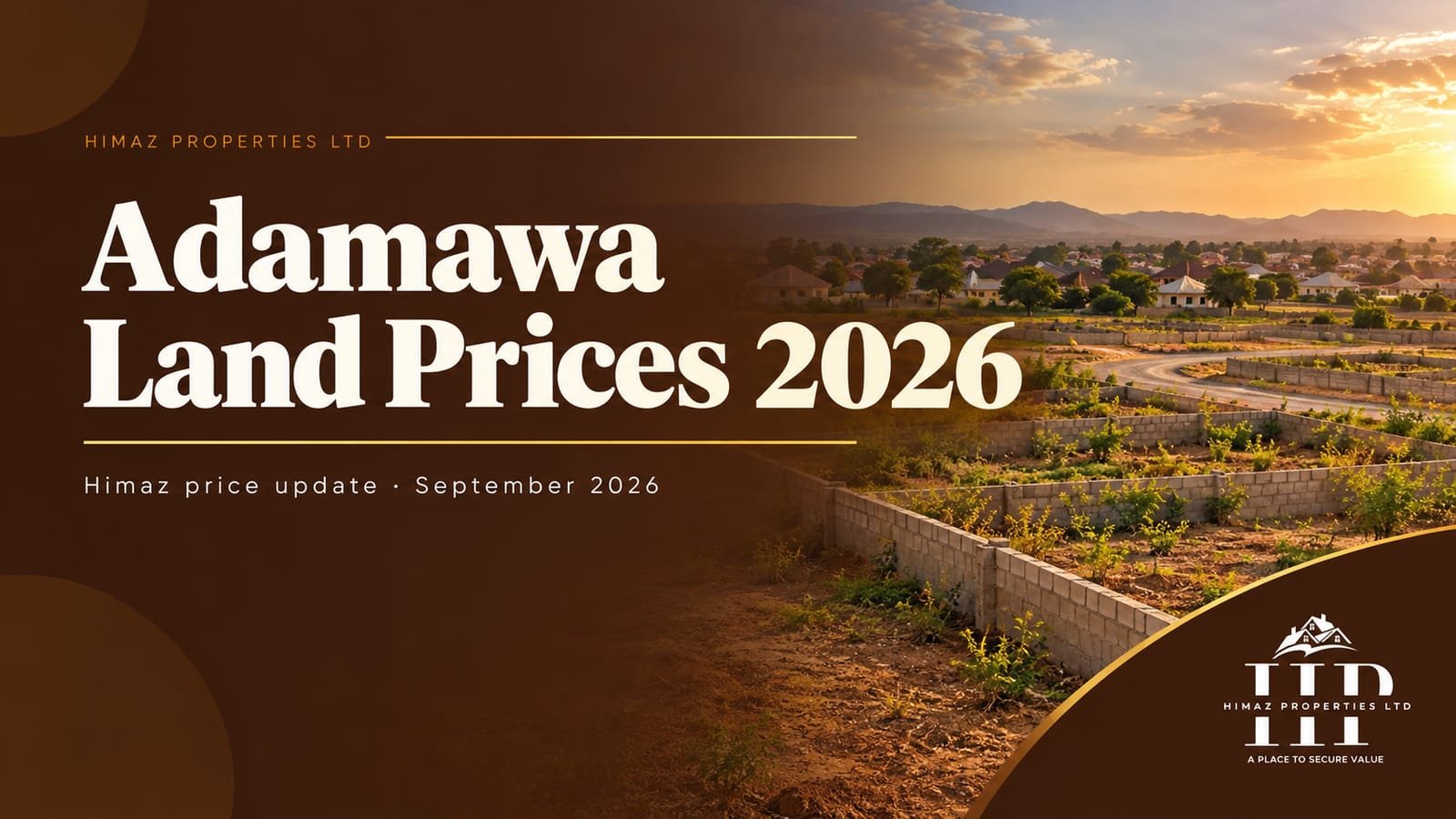 Adamawa Land Prices 2026: Himaz’s September Price Guide
